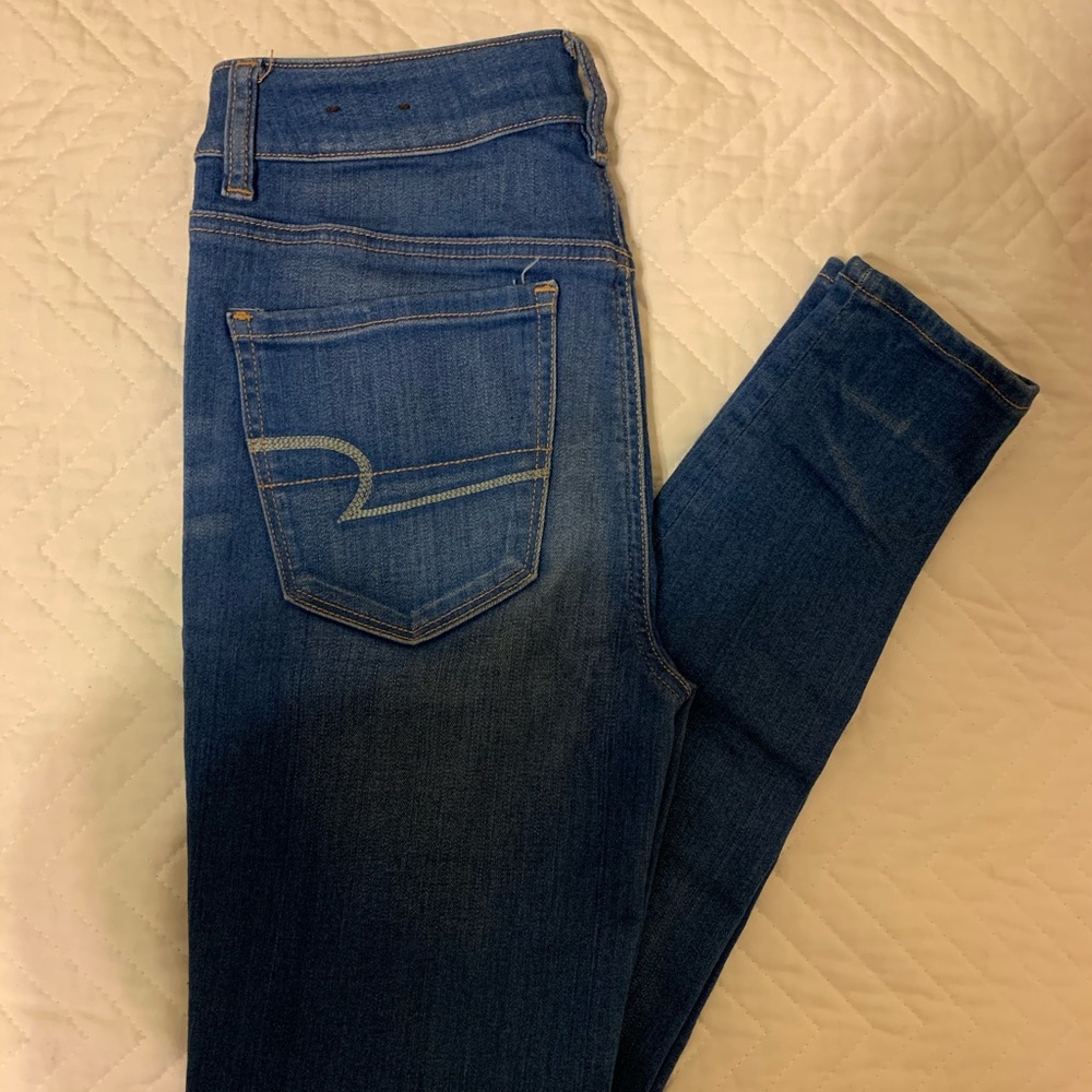 Blue American Eagle Hi-Rise Jegging: Size 2